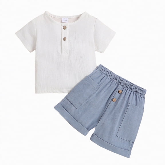 Baby Boy Outfits Kids Boys Sports Shorts Sets Summer Cotton Elastic Printed Short-sleeved Beach 3 6 12 18 24 Months 3T T-shirt Tops Shorts School Wear T-Shirt Pocket Short Pants Set 2 Piece