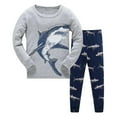 thumbnail image 1 of Baby Boy Outfits Kids Cotton Long Sleeve Animals Print Sleepwear Tops Pants Set Boys Pajamas Grey 2 Years-3 Years, 1 of 3