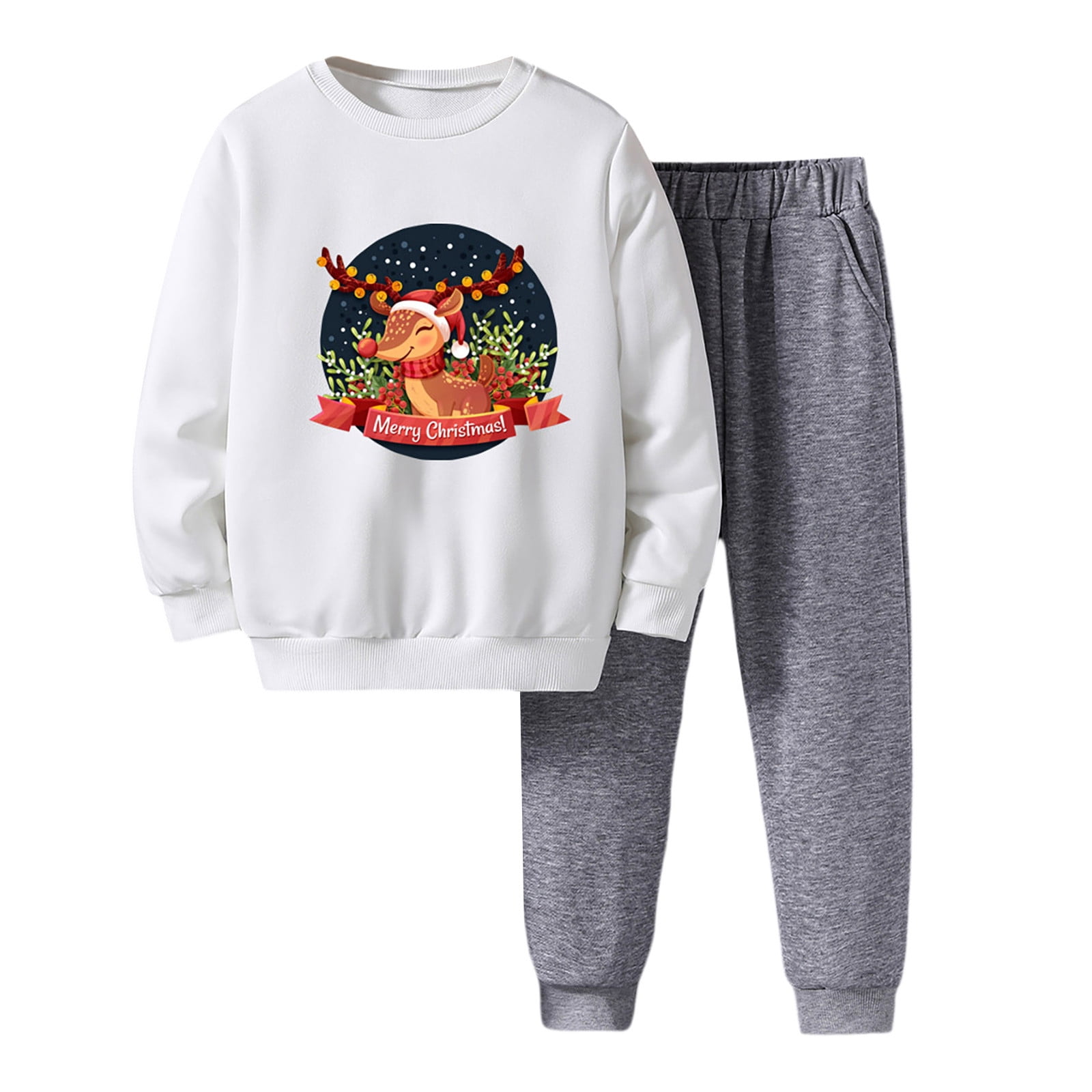 Baby Boy Outfits Long Sleeve Christmas Letter Print Shirt Tops and