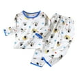 thumbnail image 1 of Baby Boy Outfits Summer Boys Girls Long Sleeve Cute Print Loungewear Set Toddler Outfits Blue 5 Years-6 Years, 1 of 1
