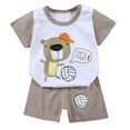 thumbnail image 1 of Baby Boy Outfits Summer Short Sleeved T Shirt Set Boys Girls Short Sleeved Shorts 2 Piece Set Baby Boy Clothes G 12 Months-18 Months, 1 of 3