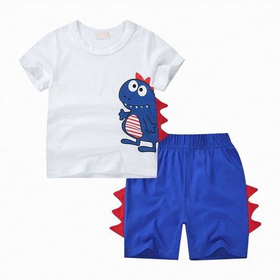 Baby Boy Outfits Toddler Boys Outfit Sets Kids Unisex Summer Cotton Elastic Printed Sleeveless Running Suit 18-24 Months 2t 3t 4t 5t 6t Pants Set T-Shirt & Shorts 2-Piece