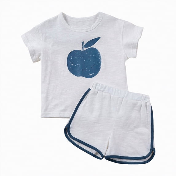 Baby Boy Outfits Toddler Boys Summer Kids Unisex Cotton Sun Print Short Sleeved Running Suit 6 12 18 24Months 2T 3T Pants Set Tank Tops And Shorts With Pockets 2-Piece