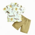 thumbnail image 1 of Baby Boy Outfits Toddler Clothes Kids Summer Cotton Elastic Printed Sleeveless Casual 6M 12M 18M 24M 3T 4T T-Shirt Pocket Short Pants Set Sleepwear Two Pieces, 1 of 9