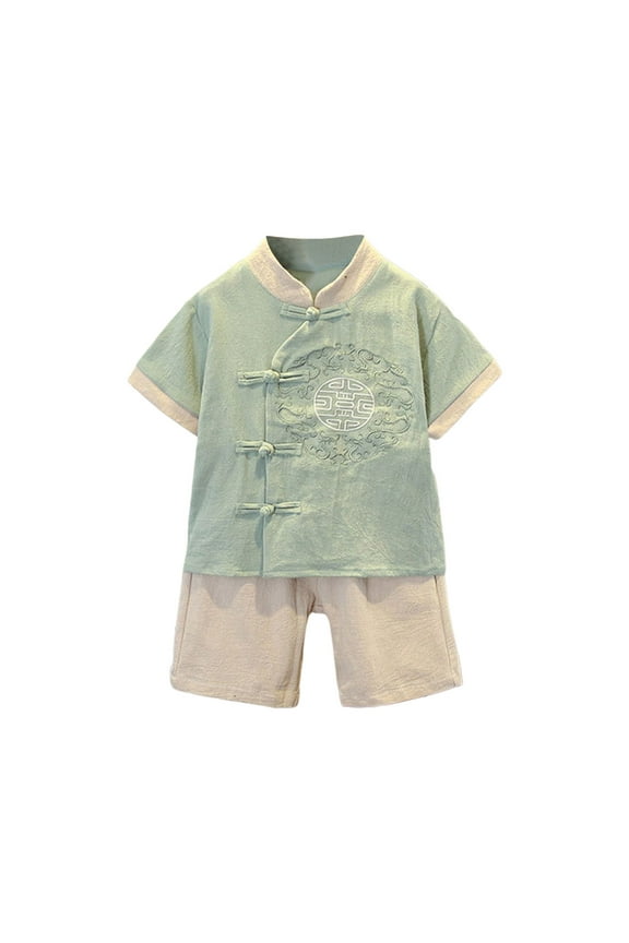 Baby Boy Outfits Toddler Kids Chinese Tang Style Thickened New Year Top Pants Clothing Set 3 Years-4 Years