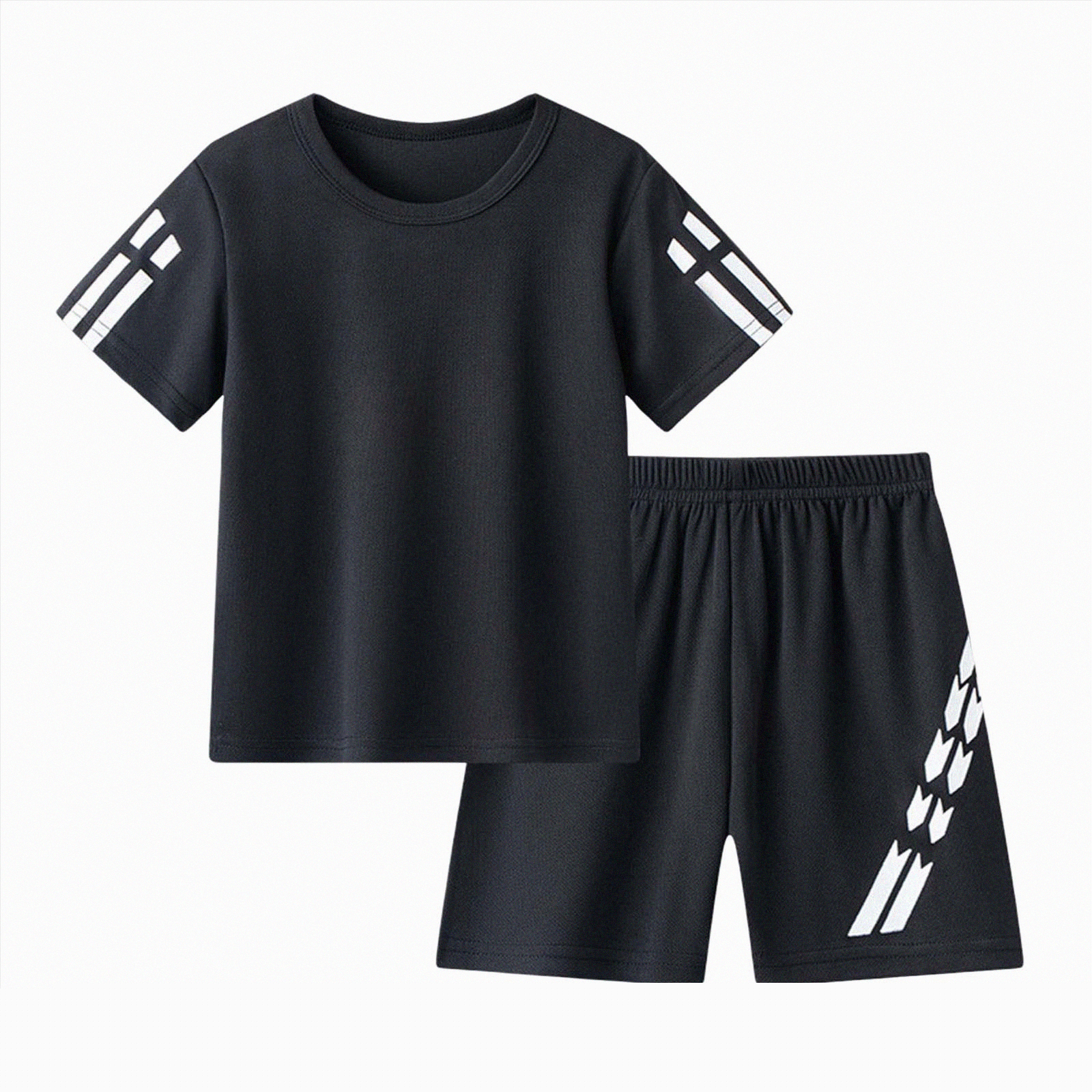 Baby Boy Outfits Toddler Summer Clothes Kids Spring Striped Print Short-sleeved Casual 0 3 6 12 18 24 Months New Born for Twins Tee & Shorts Set Two Pieces