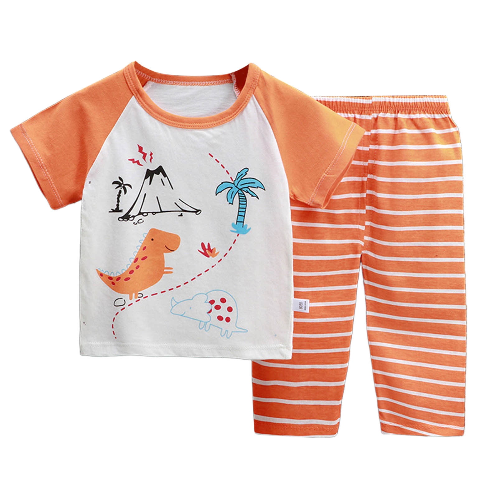 Baby Boy Pajamas Kid's Summer Homewear Cartoon Printed Short Sleeve T ...