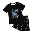 thumbnail image 1 of Baby Boy Pajamas Set Dinosaur T-Shirt Shorts 8-9 Years 9-10 Years 10-11 Years Lightweight Breathable Soft Cotton 2Pcs Everyday Play Gift Ready (2-3 Years,Black), 1 of 5