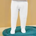 thumbnail image 1 of Baby Boy Pants High Elasticity Elastic Waist Solid Print Footed Trousers for Outdoor White 12 Months-18 Months, 1 of 4