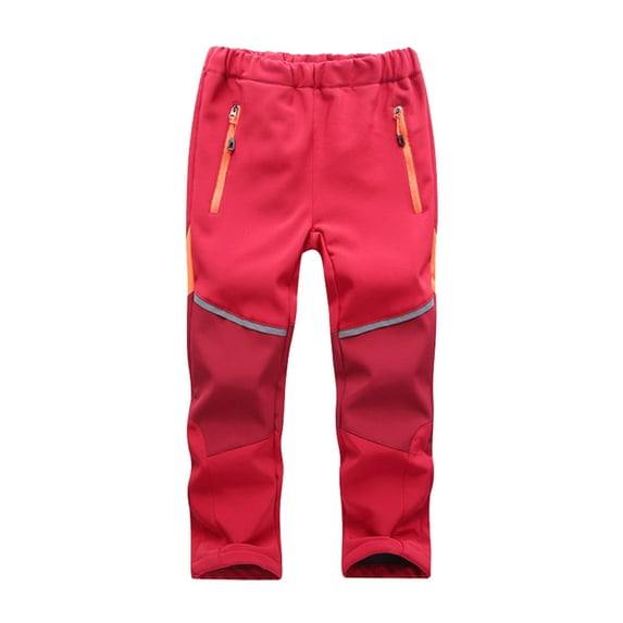 Boy's Active Casual Jogger Sweatpants Kids Baby Boys Girls Patchwork Ski Pants Suit Pocket Thicken Warm Trouser Pants Regular Ski Pants Casual Pants,Red