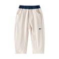 thumbnail image 1 of Baby Boy Pants Straight Leg Pocket Elastic Solid Print Trousers Everyday Wear 18-24 Months, 1 of 3