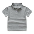 thumbnail image 1 of Baby Boy Polo Shirt Girls Short Sleeve Summer Casual Solid Gentleman Tops Holiday T Shirt For Boys Dark Gray 18-24 Months, 1 of 1