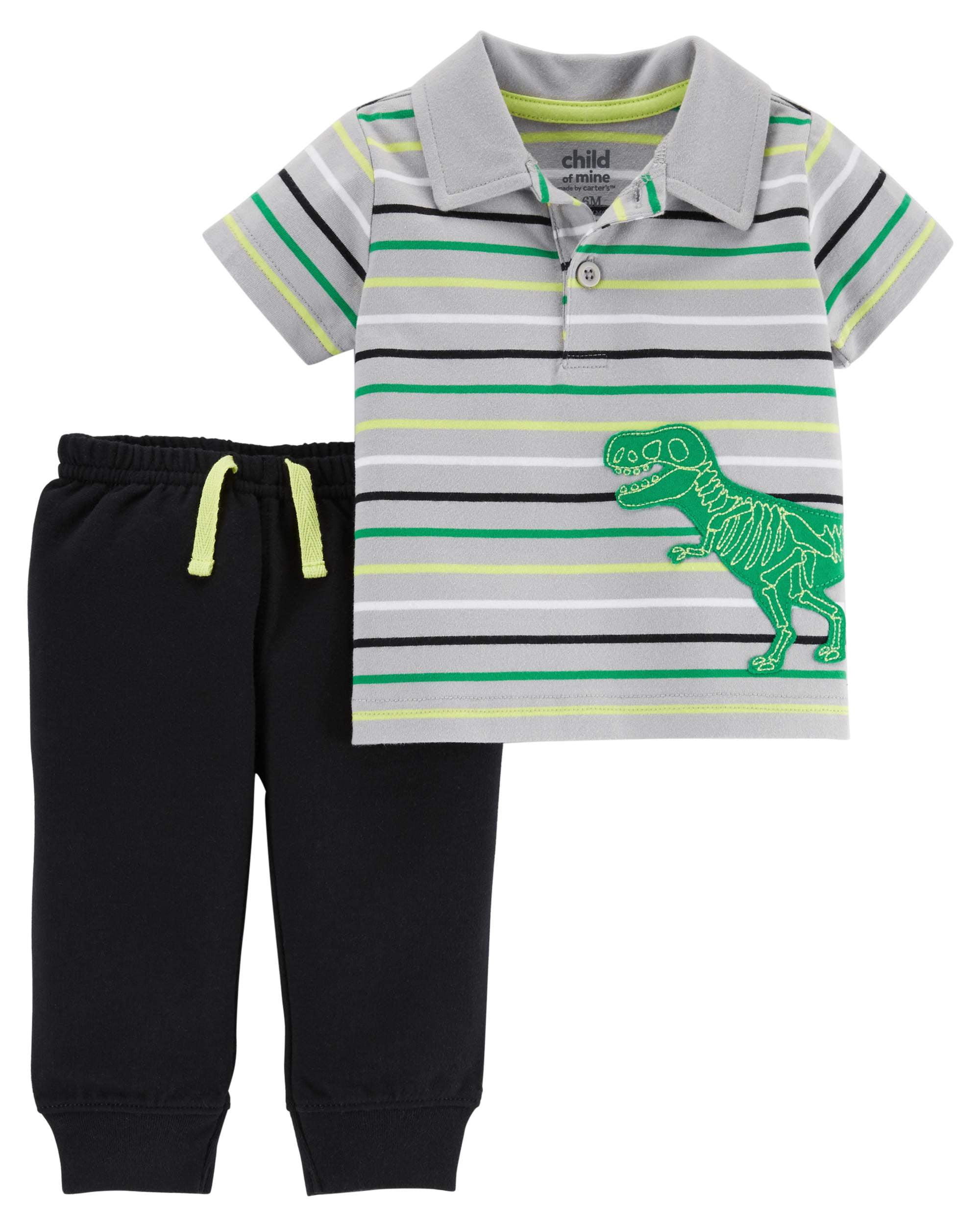 Baby Boy Polo Shirt Pants 2pc Outfit Set Walmart