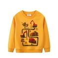 thumbnail image 1 of Baby Boy Pullover Sweatshirt Cute Print Funny Long Sleeve Shirt Crewneck Loose Top Fall Clothes for Boys Yellow,6-7Y, 1 of 4