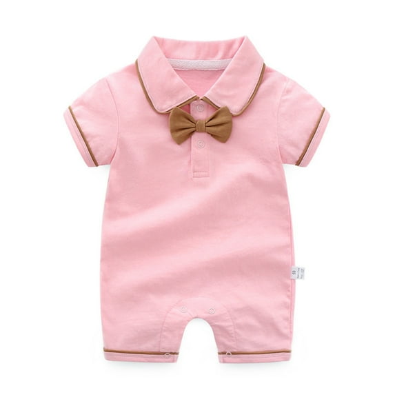 Baby Boy Romper Baby Boys Bow Short Sleeve Outsie Bodysuit Banquet Wedding Jumpsuit Clothes
