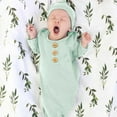 thumbnail image 1 of Baby Boy Romper Baby Boys Girls Hat Set Soft Bamboos Viscose Sleeper Baby Sleep Gown With Mittens, 1 of 8