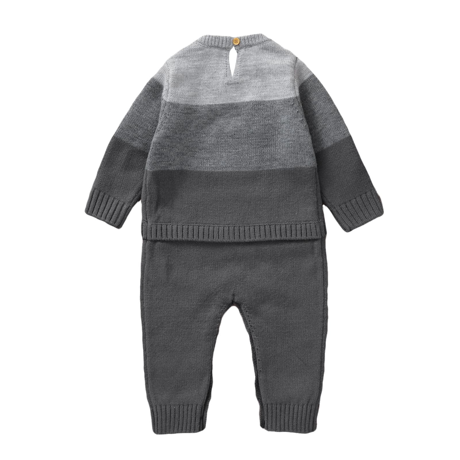 Baby Boy Romper Baby Knitted Sweater Playsuit Solid Long Sleeve