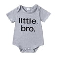 thumbnail image 1 of Baby Boy Romper Eye Catching Letter Print Short Sleeve Crew Neck Thin Snap Bodysuit All Day Soft Daily Outfit, 1 of 6