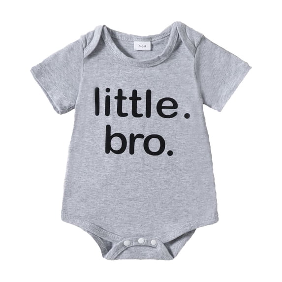 Baby Boy Romper Eye Catching Letter Print Short Sleeve Crew Neck Thin Snap Bodysuit All Day Soft Daily Outfit