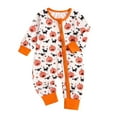 thumbnail image 1 of Baby Boy Romper Baby Halloween One Piece Zip Up Jumpsuit Cartoon Pumpkin Bat Cat Print Long Sleeved Pajama Crawling Suit Baby Rompers White 3 Months-6 Months, 1 of 7