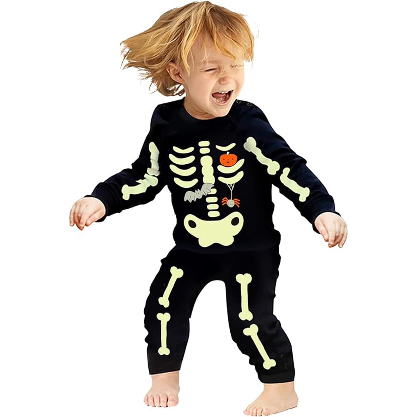 Baby Boy Romper Pajamas Skeleton Glow In The Dark Jumpsuit Toddler