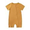 thumbnail image 1 of Baby Boy Romper Summer Casual Zipper Sleeper Short Sleeve Jumpsuit Onesie Outfits Yellow One-Piece Sunsuit 3-6M, 1 of 8