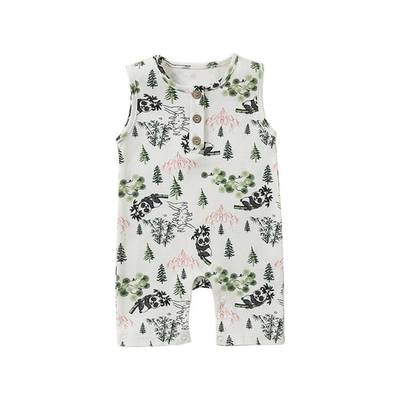 Baby Boy Romper Toddler Baby Girls Boys Sleeveless Solid Color T-Shirt Jumpsuit Romper New Casual Winter Jumpsuits White 6-9 Months