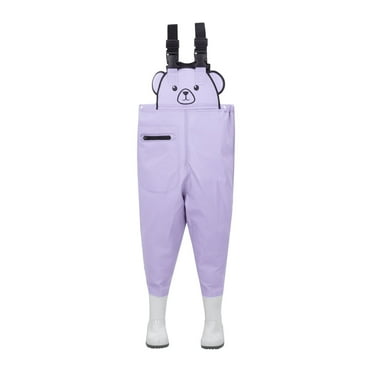 Baby Boy Romper Toddler Children Chest Fishing Water Proof Hunting Waders Jumpsuit With Rain Boots Girls' Jumpsuits Purple 14 Years-15 Years