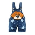 thumbnail image 1 of Baby Boy Romper Toddler Girls Boys Summer Cute 3D Animals Prints Denim Suspender Jeans Overalls Girls' Jumpsuits Dark Blue 18-24 Months, 1 of 3