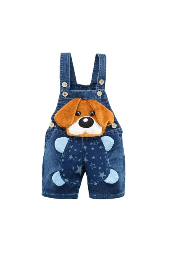 Baby Boy Romper Toddler Girls Boys Summer Cute 3D Animals Prints Denim Suspender Jeans Overalls Girls' Jumpsuits Dark Blue 18-24 Months