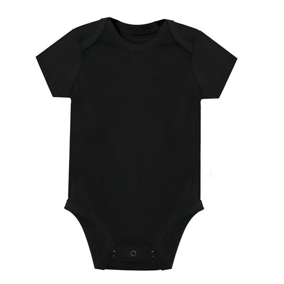 Baby Boy Romper Unisex Solid Bodysuit Romper Blank Fashion Boys Girls Clothes Baby Bodysuit Black 18 Months-24 Months