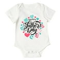 thumbnail image 1 of Baby Boy Romper Vigorous Letter Print Short Sleeve Crew Neck Father's Day Themed Short Bodysuit Holiday Daily Outfit, 1 of 5