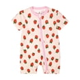 thumbnail image 1 of Baby Boy Rompers Playful Cartoon Short Sleeve Crew Neck Boys Front Zip Short Romper Summer Casual Daily Outfit, 1 of 4