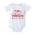 thumbnail image 1 of Baby Boy Rompers Valentine's Day Letter Print Short Sleeve Romper Bodysuit One Piece for White 18 Months-24 Months, 1 of 5