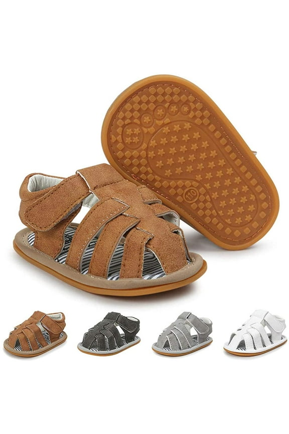 Baby Boy Sandals Summer Anti-Slip Rubber Sole First Walkers Shoes Infant Sandals for Toddler Girls(0-18 Months)
