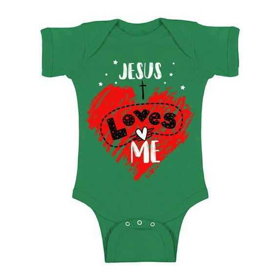 Baby Boy Shirts - Baby 6 - 12 - 18 24 Months - Jesus Loves Me Bodysuit