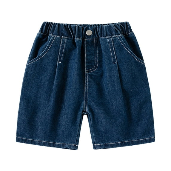 Baby Boy Shorts 24 Months Boys and Toddlers' Denim Shorts Wide Leg Elastic Waist Pull On Loose Fit Shorts Baggy Jeans Cargo Pants with Pockets