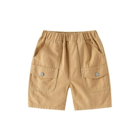 Baby Boy Shorts Girls Boys Sport Solid Spring Summer Polyester Casual Shorts Fashion Toddler Boy Pants Khaki 3 Years-4 Years