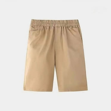 Baby Boy Shorts Kids Toddler Boys Summer Solid Casual School Pants and Shorts Breathable Thin Elastic Waist Shorts with Pocket Summer Shorts Khaki 3 Years-4 Years
