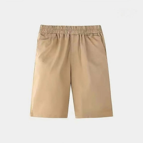 Baby Boy Shorts Kids Toddler Boys Summer Solid Casual School Pants and Shorts Breathable Thin Elastic Waist Shorts with Pocket Summer Shorts Khaki 3 Years-4 Years
