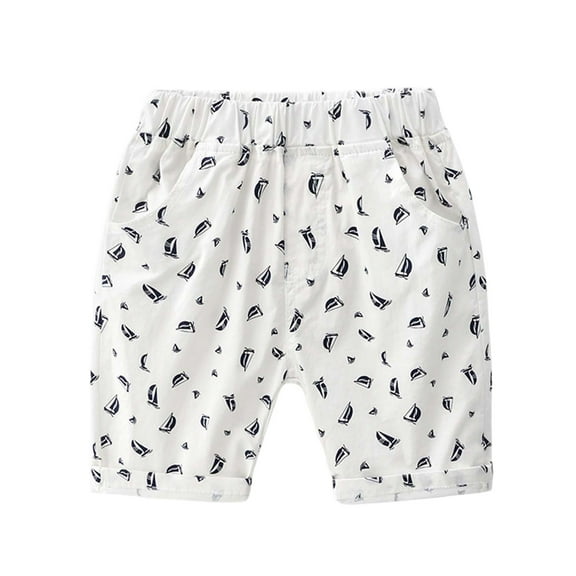 Baby Boy Shorts Toddler Kids Boys Summer Cartoon Print Casual Shorts Elastic Waist Loose Fit Breathable Shorts Toddler Shorts WH1 4 Years-5 Years