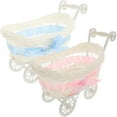 thumbnail image 1 of ULTNICE Trolley Shaped Candy Baskets Woven Design Blue For Wedding And Parties 2Pcs 9.4X6.7X5.5In, 1 of 8