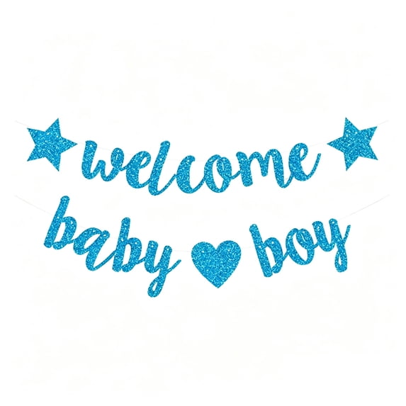 Baby Boy Shower Decorations, Baby Shower Banner for Gender Reveal Party