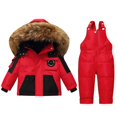thumbnail image 1 of Baby Boy Snowsuit Winter Clothes Toddler Ski & Sno𝐰 Pants Waterproo𝐟 Down Jacket Kids Insulated Sno𝐰 Bib Overalls Girls Coat, 1 of 5
