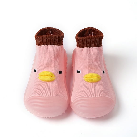 Toddler Sock Shoes Non- Toddler Walking Shoes Breathable Lightwewight Soft Sole Rubber Cotton Indoor Slipper for Girls 6-12 Months