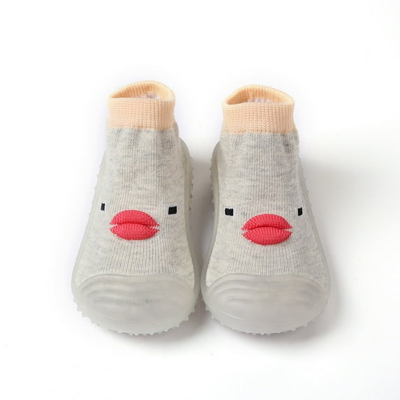 Baby Boy Sock Shoes Non-Skid Baby Walking Sock Shoes Breathable Lightwewight Soft Sole Rubber Cotton Baby Shoes for Girls 6-12 Months