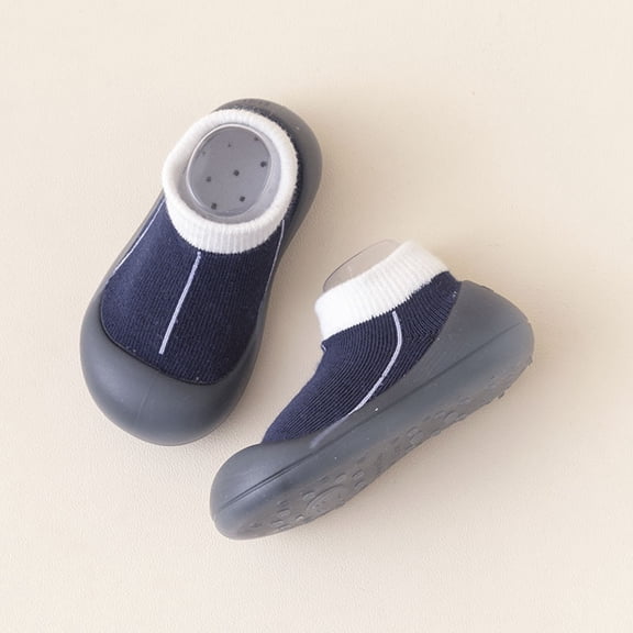 Baby Boy Sock Shoes Non-Skid Toddler Walking Shoes Soft Sole Sneakers Cotton Winter Socks for Boys Girls 9-12 Months