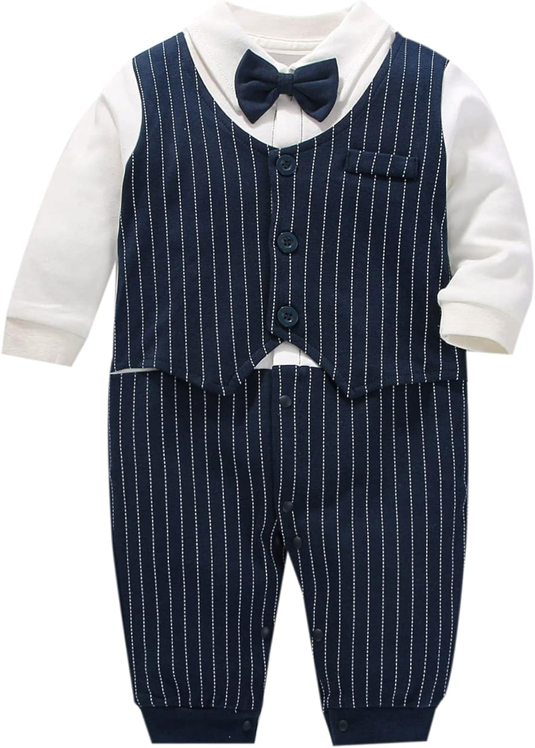 Baby Boy Suit Newborn Baby Tuxedo Infant Formal Gentleman Bodysuit