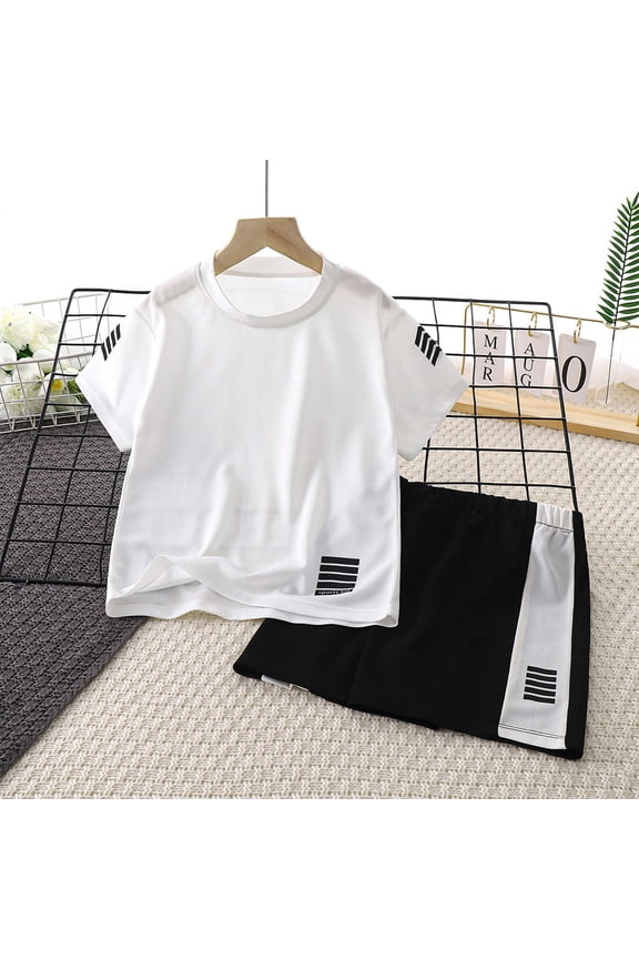 Baby Boy Summer Clothes 12-18 Months Kids Athletic Short Sleeve T-Shirt & Shorts Set, Sport Activewear for Boys Girls, Breathable Summer Outfit