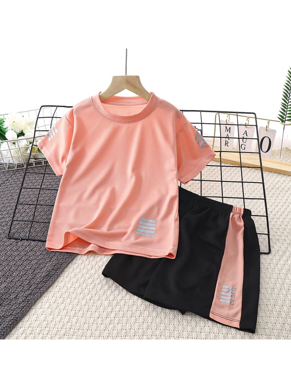 Baby Boy Summer Clothes 12-18 Months Tween Boys Clothes Summer Simple Print T-Shirt And Shorts Set 2 Pieces Teen Trendy Outfits